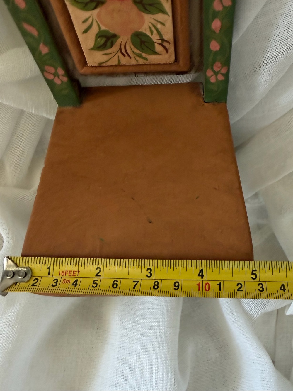 Vintage Folk Art Hand Painted Wooden 1:6 Doll Chair Wood - Picture 8 of 8